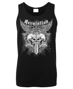 Revolution Skulls Mens Singlet (Black)