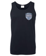 Vintage Ford Motors Shield Pocket Logo Mens Singlet (Navy)
