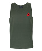 Lest We Forget Mens Singlet (Khaki, Front)