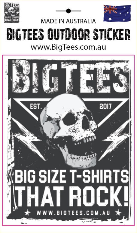 BigTees Australia Skull Poster Logo Outdoor Sticker